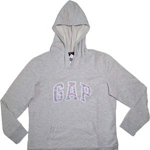 GAP Womens Fleece Arch Logo Pullover Hoodie